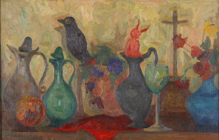 "Natura morta con caraffe e diavoletto" (dipinto), Mafai Mario (1941)